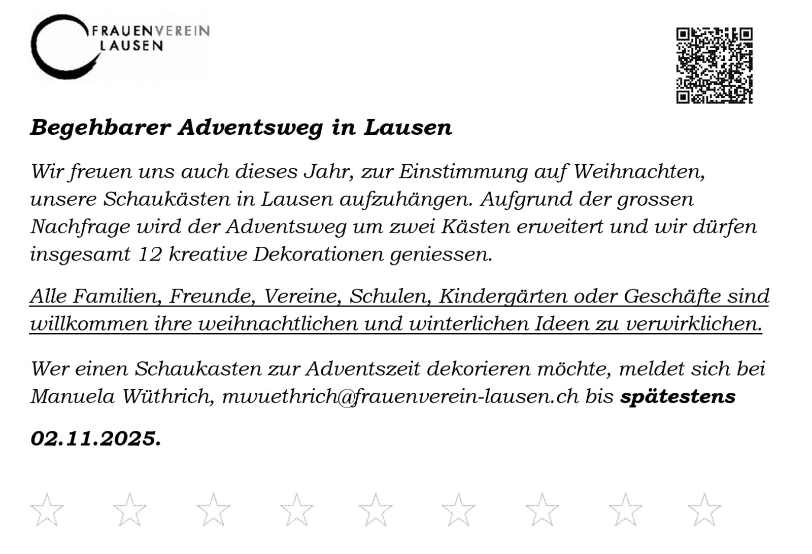 Information Adventsweg 2025